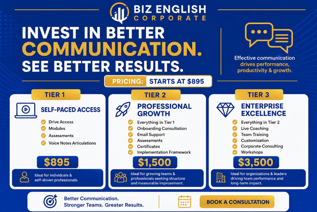Biz English Corporate Pricing